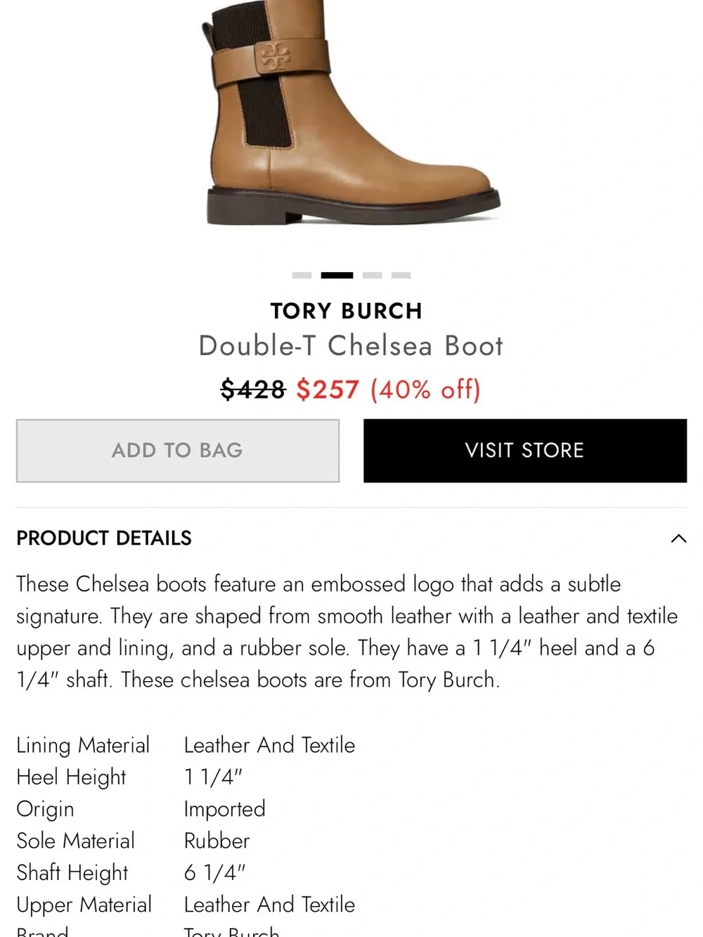 Tory Burch Cognac Leather Ankle Booties with Strap Size 10